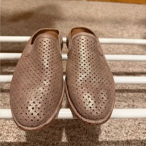 Perforated Taupe Slip-On Women's Loafers